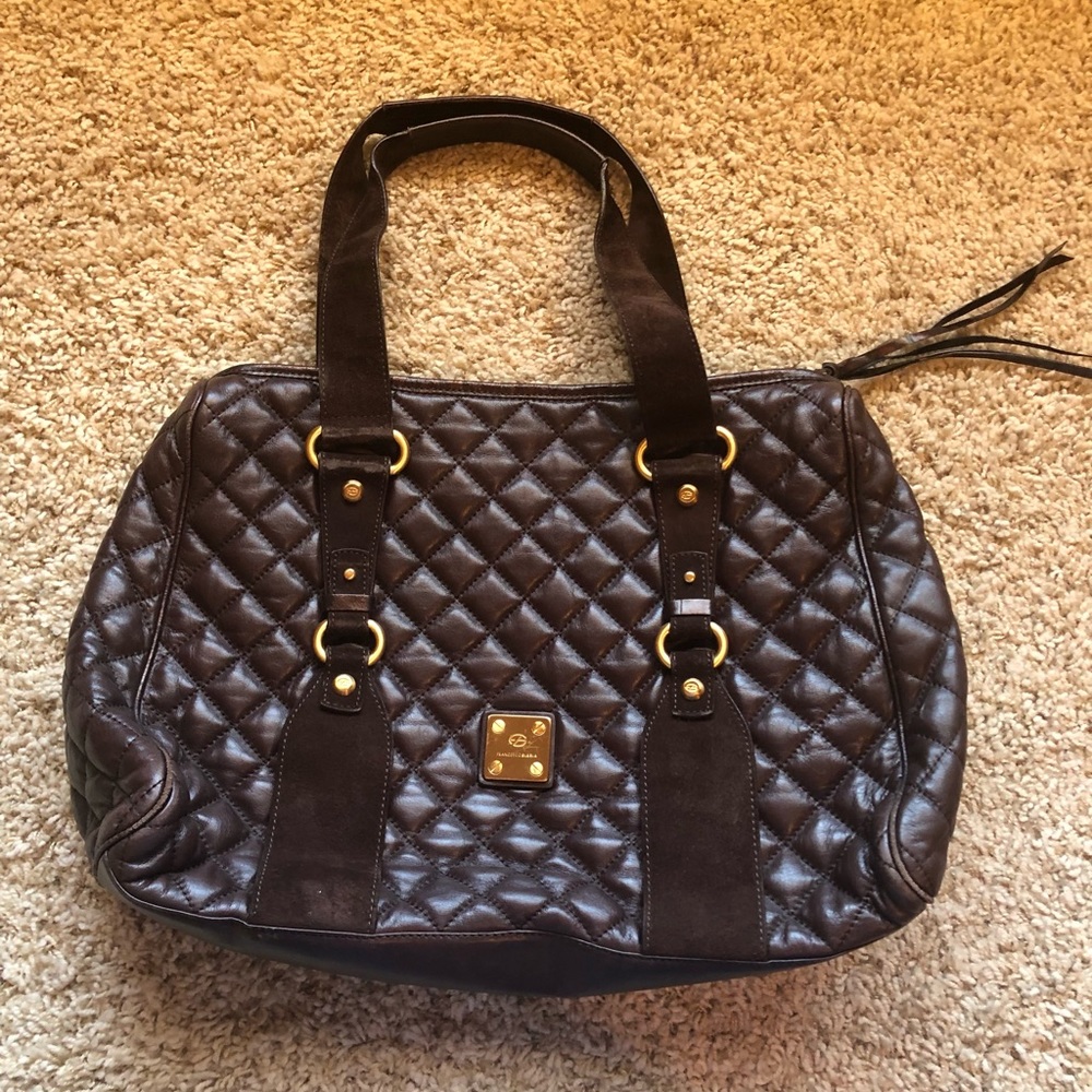 COPY - Francesco Biasia Quilted Leather and Suede Tote